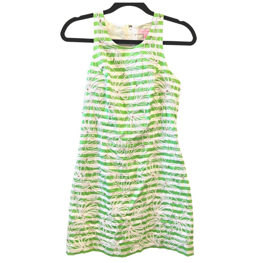 Lilly Pulitzer Green & White Shift Dress